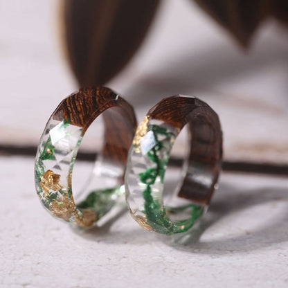 Emilia-calou houten orchidee ring